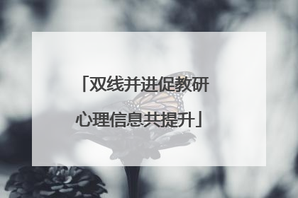 双线并进促教研 心理信息共提升