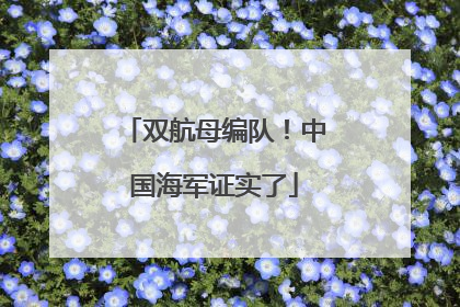双航母编队！中国海军证实了