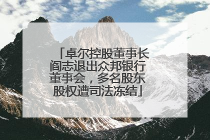 卓尔控股董事长阎志退出众邦银行董事会，多名股东股权遭司法冻结