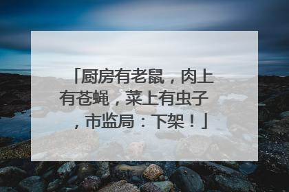 厨房有老鼠，肉上有苍蝇，菜上有虫子，市监局：下架！
