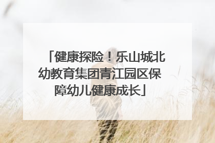 健康探险！乐山城北幼教育集团青江园区保障幼儿健康成长