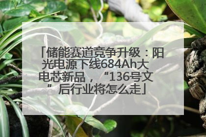 储能赛道竞争升级：阳光电源下线684Ah大电芯新品，“136号文”后行业将怎么走