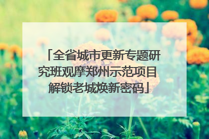 全省城市更新专题研究班观摩郑州示范项目 解锁老城焕新密码