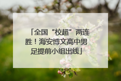 全国“校超”两连胜！海安博文高中男足提前小组出线