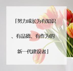 努力成长为有知识、有品德、有作为的新一代建设者