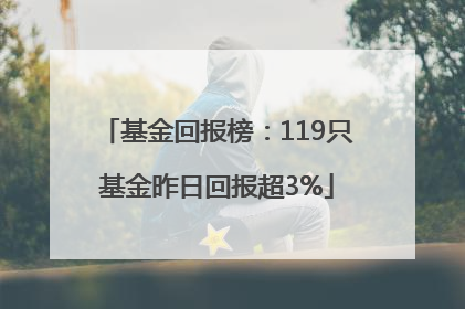 基金回报榜：119只基金昨日回报超3%