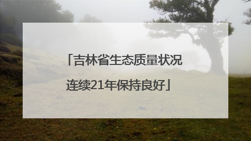 吉林省生态质量状况连续21年保持良好