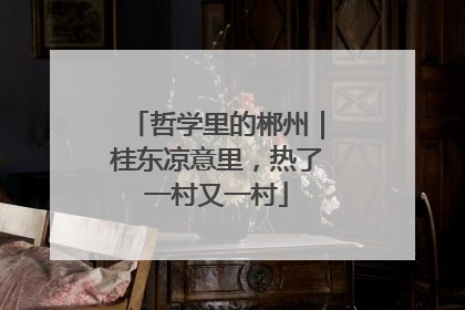 哲学里的郴州｜桂东凉意里，热了一村又一村