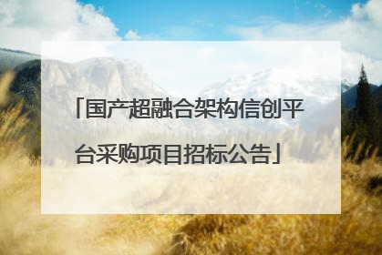 国产超融合架构信创平台采购项目招标公告