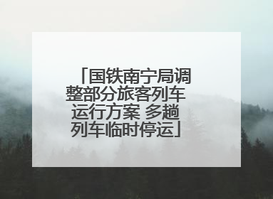 国铁南宁局调整部分旅客列车运行方案 多趟列车临时停运