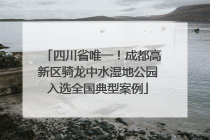 四川省唯一！成都高新区骑龙中水湿地公园入选全国典型案例