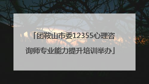 团鞍山市委12355心理咨询师专业能力提升培训举办