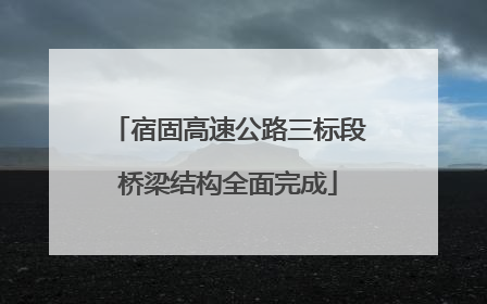 宿固高速公路三标段桥梁结构全面完成