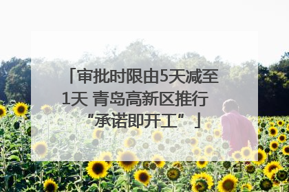 审批时限由5天减至1天 青岛高新区推行“承诺即开工”
