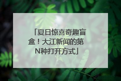 夏日惊喜奇趣盲盒！大江新闻的第N种打开方式