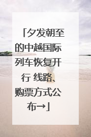 夕发朝至的中越国际列车恢复开行 线路、购票方式公布→