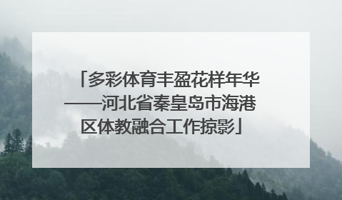 多彩体育丰盈花样年华——河北省秦皇岛市海港区体教融合工作掠影