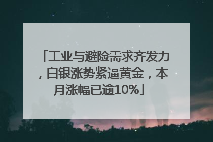工业与避险需求齐发力，白银涨势紧逼黄金，本月涨幅已逾10%