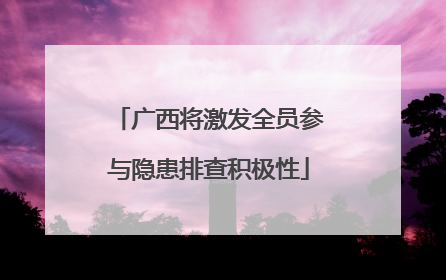 广西将激发全员参与隐患排查积极性