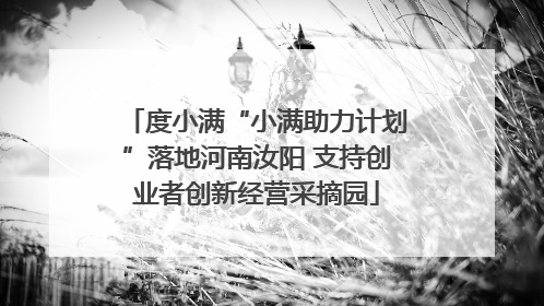 度小满“小满助力计划”落地河南汝阳 支持创业者创新经营采摘园