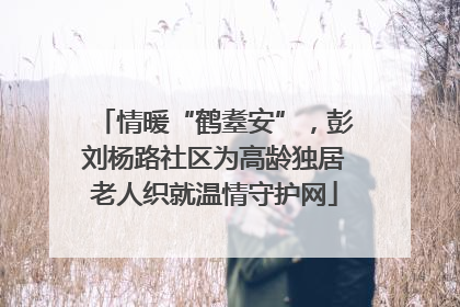 情暖“鹤耋安”，彭刘杨路社区为高龄独居老人织就温情守护网