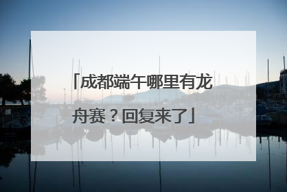 成都端午哪里有龙舟赛？回复来了