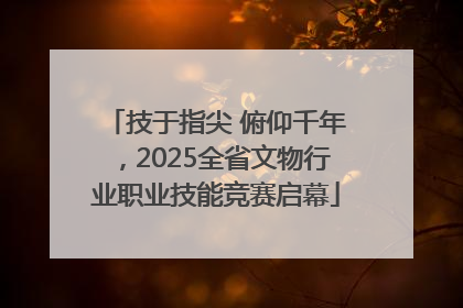 技于指尖 俯仰千年，2025全省文物行业职业技能竞赛启幕
