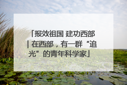 报效祖国 建功西部｜在西部，有一群“追光”的青年科学家