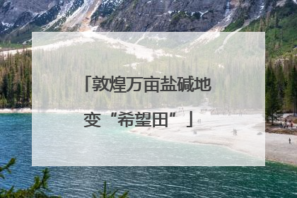 敦煌万亩盐碱地变“希望田”