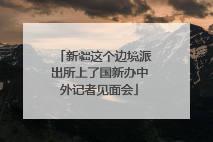 新疆这个边境派出所上了国新办中外记者见面会