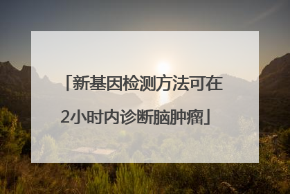 新基因检测方法可在2小时内诊断脑肿瘤