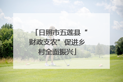 日照市五莲县“财政支农”促进乡村全面振兴