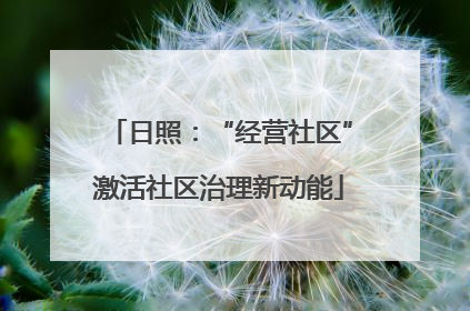 日照：“经营社区”激活社区治理新动能