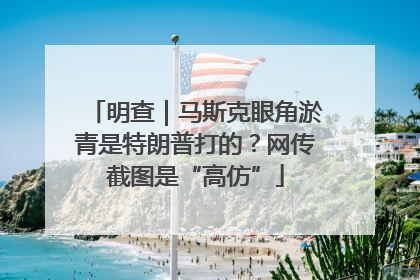明查｜马斯克眼角淤青是特朗普打的？网传截图是“高仿”
