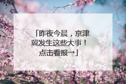 昨夜今晨，京津冀发生这些大事！点击看报→