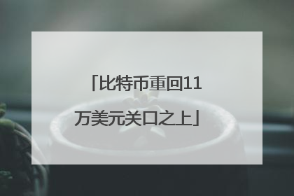 比特币重回11万美元关口之上