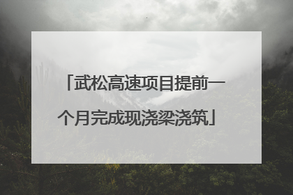 武松高速项目提前一个月完成现浇梁浇筑