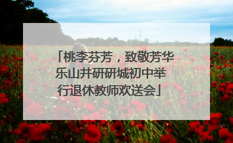 桃李芬芳，致敬芳华 乐山井研研城初中举行退休教师欢送会