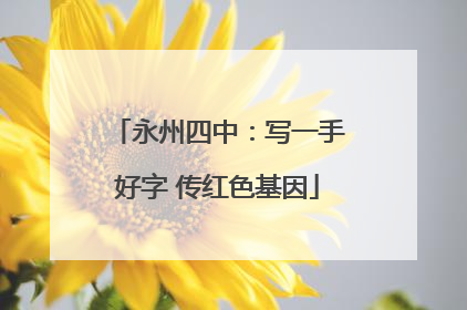 永州四中：写一手好字 传红色基因