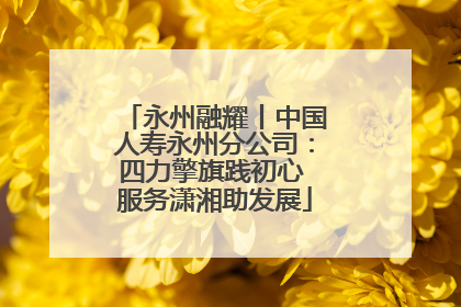 永州融耀丨中国人寿永州分公司：四力擎旗践初心 服务潇湘助发展