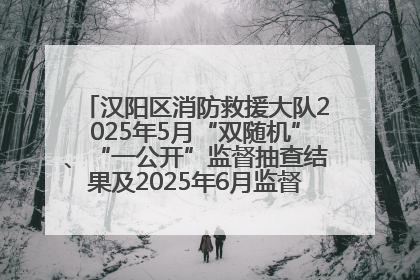 汉阳区消防救援大队2025年5月“双随机”、“一公开”监督抽查结果及2025年6月监督抽查任务公示