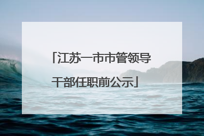 江苏一市市管领导干部任职前公示