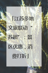 江苏多地文旅联动“苏超”：景区优惠，消费打折