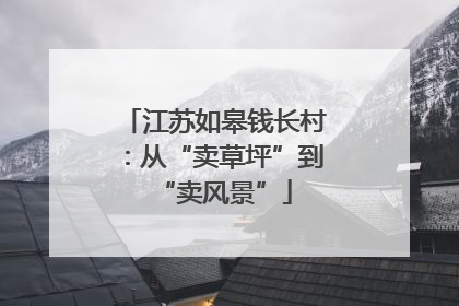 江苏如皋钱长村：从“卖草坪”到“卖风景”