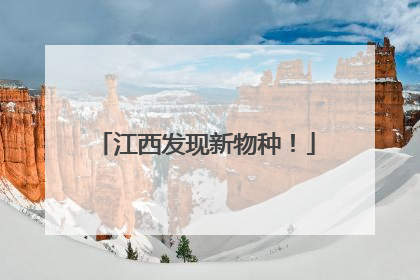 江西发现新物种！