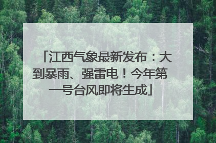 江西气象最新发布：大到暴雨、强雷电！今年第一号台风即将生成
