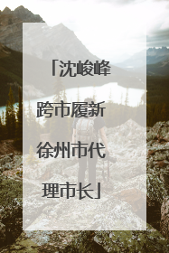 沈峻峰跨市履新徐州市代理市长