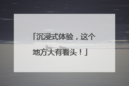 沉浸式体验，这个地方大有看头！