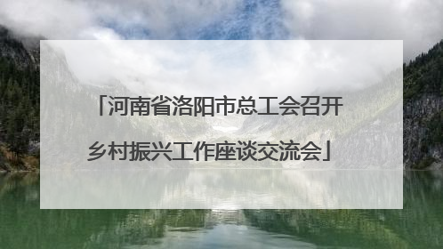 河南省洛阳市总工会召开乡村振兴工作座谈交流会