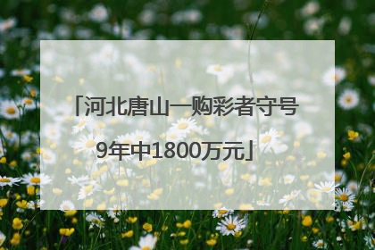 河北唐山一购彩者守号9年中1800万元